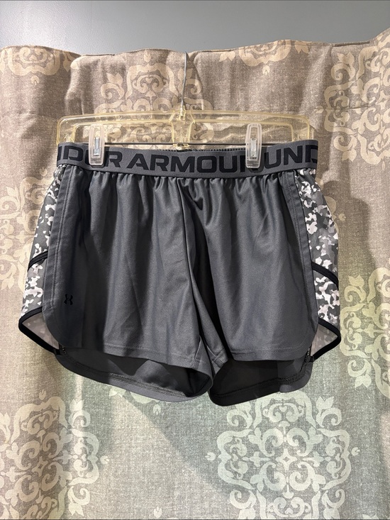 Under Armour Pants - Under Armour Women's Gray Athletic Shorts with Camouflage Side Panels